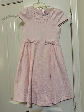 Girls' Pink Bow-Accent Party Dress